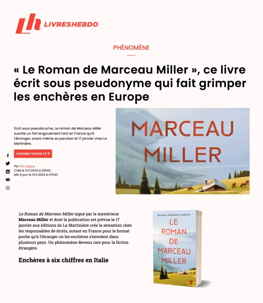 Livres Hebdo - Le phénomène Marceau Miller